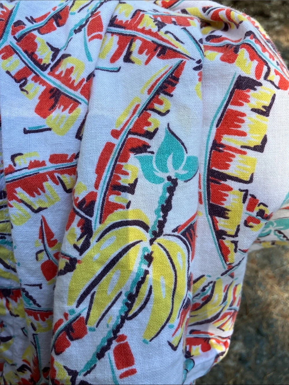 1940’s -1950’s banana silk screened linen handmade apron